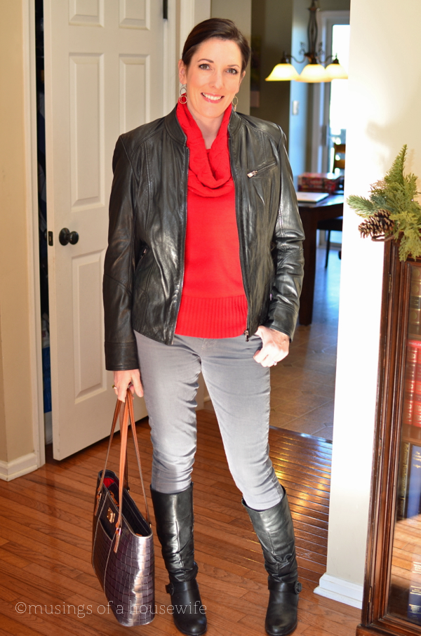 fashion over 40 black leather jacket