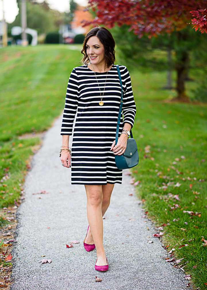 Black & White Striped Dress Styled Two Ways