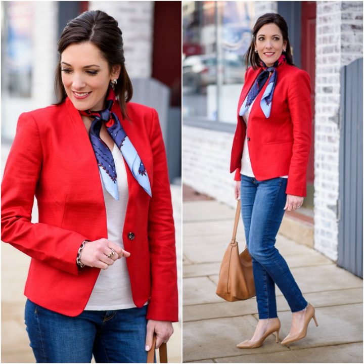 How to Style a Red Blazer & Jeans