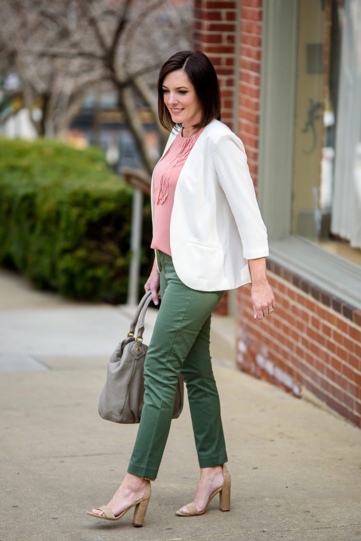 Green 2024 ankle pants